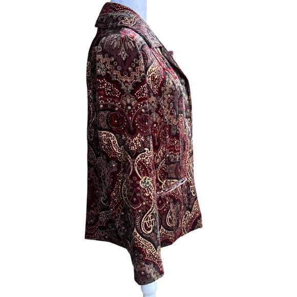 EUC Chico's Arabian Nights Velvet Luster Jacket Sz 2XL Lined - Picture 4 of 16